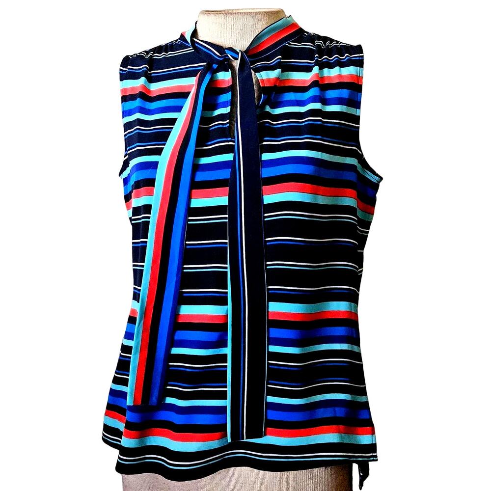 Tommy Hilfiger Striped Sleeveless Blouse Size Small